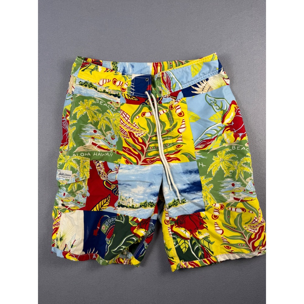 Polo Ralph Lauren Mens Patchwork Tropical Hawaiian Board Shorts Swim Trunks 30